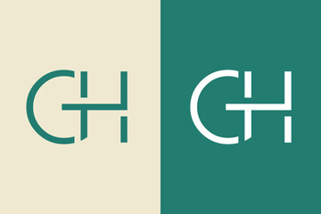Initial GH CTH monogram logo design icon template element stock vector