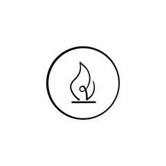 Fire Line Style Icon Design
