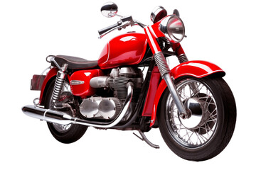 Fototapeta na wymiar Red Motorcycle on a Transparent Background. Generative AI