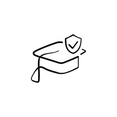 Education Insurance Line Style Icon Design
