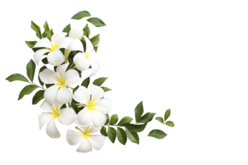 white flowers frangipani local flora of asia arrangement flat lay postcard style