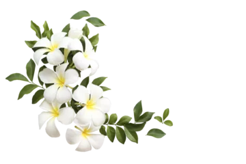 Gartenposter white flowers frangipani local flora of asia arrangement flat lay postcard style © phenphayom