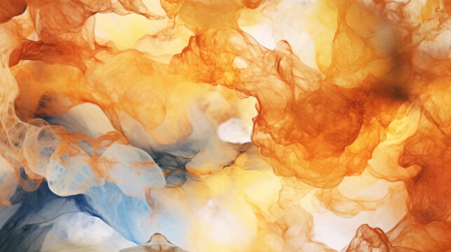 Ink Illusions - Soft Color Macro Abstract Art - made with Generative AI