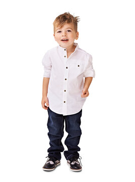 Happy, Child And Portrait Of Toddler With Fashion, Clothes And Casual Style For Children On Transparent, Isolated Pr Png Background. Boy, Kid And Clothing For Kids To Relax, Play Or Jeans For Baby