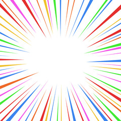 Colorful comic radial speed lines