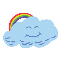 Cute Cloud with Rainbow illustration ,good for graphic design resources, children book, cover books, posters, pamflets, stickers and more.