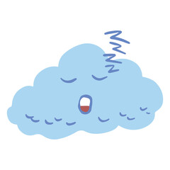 Cute Cloud Sleeping illustration ,good for graphic design resources, children book, cover books, posters, pamflets, stickers and more.