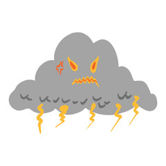 Angry Lightnings Cloud illustration ,good for graphic design resources, children book, cover books, posters, pamflets, stickers and more.