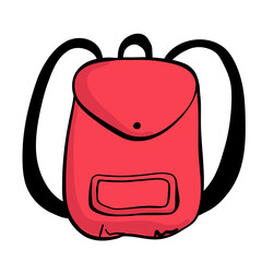 Backpack icon. Line style. Vector. isolated on white,