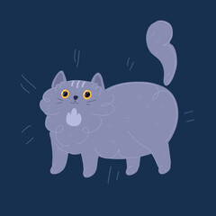 Cartoon vector illustration of cat