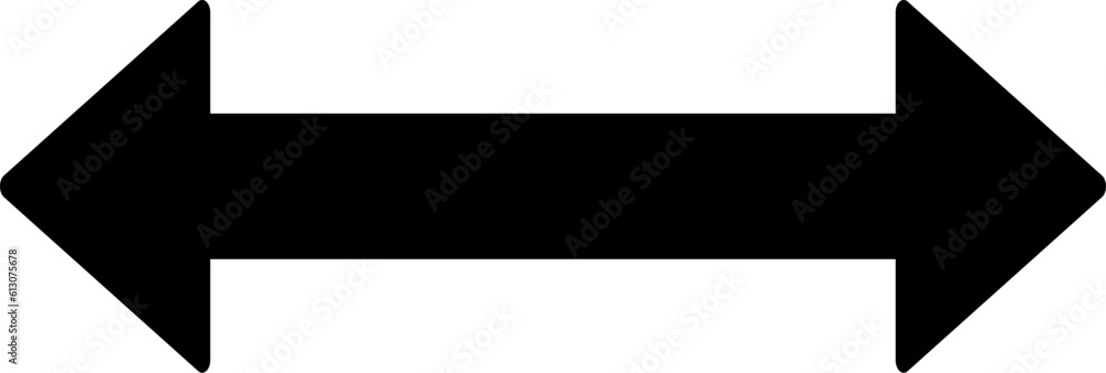 Poster long arrow vector icon. black horizontal double arrow. replaceable vector design.