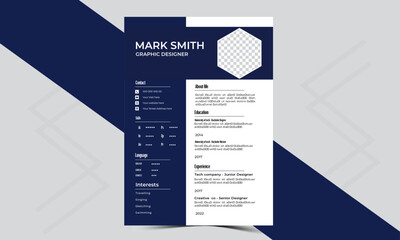 Clean Modern Resume and Cover Letter Layout Vector Template for Business Job Applications, Minimalist resume cv template, Resume design template, cv design, multipurpose resume design