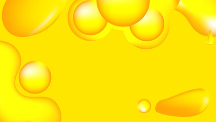 The graphic background is light golden color . Modern looking digital curve art of moving waves and abstract circles in colorful gradients