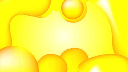 The graphic background is light golden color . Modern looking digital curve art of moving waves and abstract circles in colorful gradients