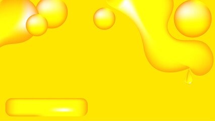 The graphic background is light golden color . Modern looking digital curve art of moving waves and abstract circles in colorful gradients