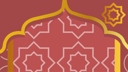 Eid mubarak lantern and mosque decoration illustration for background template