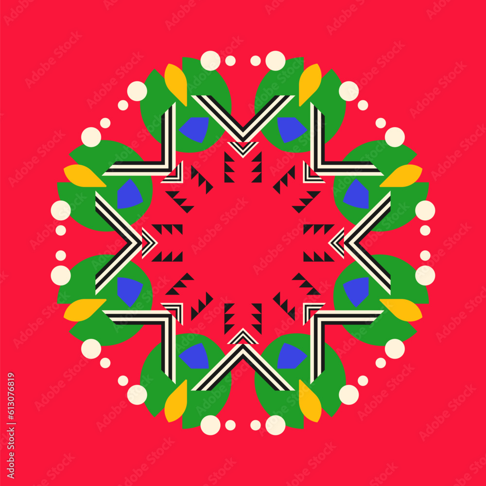 Poster symmetrical composition of geometric shapes. abstract element for design. vector illustration in a f