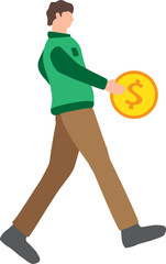 Man Carrying Coin