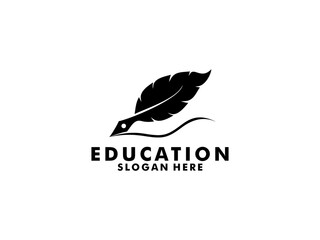 Education logo design template, suitable for academy,  School, Graduation, Learning, Writer and other