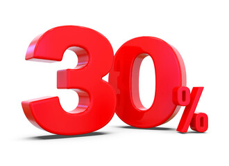 Red Number 30 Percent Discount Off