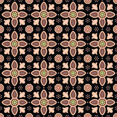 Japanese Star Petal Flower Vector Seamless Pattern