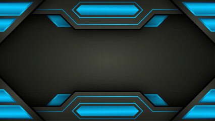 Modern futuristic black and blue esport background