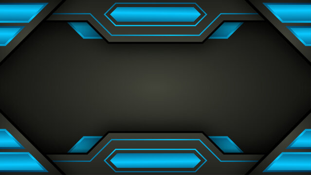 Modern futuristic black and blue esport background