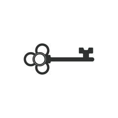 Old door lock icon vector illustration isolated on white background