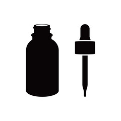 Medical drop bottle vector icon isolated on white background