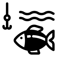 Fishing Glyph Icon