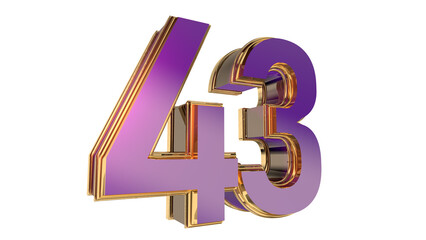 Obraz premium Bold gold purple 3d number design