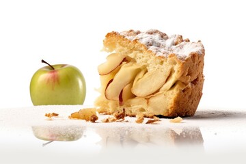 Apple Pie Slice, Fruit Cinnamon Dessert, Apple Cake, Abstract Generative AI Illustration