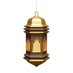 Golden Lantern 3d illustration