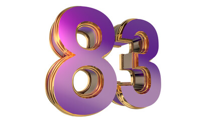 Obraz premium Bold gold purple 3d number design