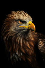 Obraz premium Stunning eagle portrait, realistic rim lighting, chiaroscuro. Generative art