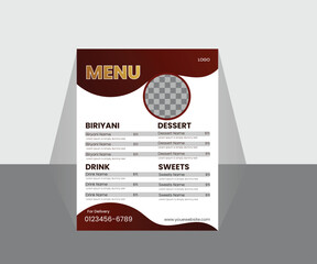Biriyani Menu Design Vector Template For Restaurant.