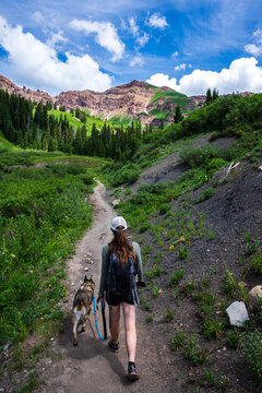 Woman Hiking in the Mountains Near Crested Butte, Colorado