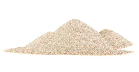 Fototapeta na wymiar Sand pile isolated on a white background. Desert sand. Beach sand.