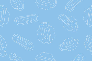 Seamless vector pattern. Background for gynecology theme. Women's pads with wings pattern on white background. Sanitary napkin for girl's periods and hygiene. Vector illustration
