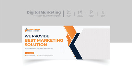 Creative Digital marketing agency Digital marketing social media cover web banner template.
