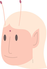 Fairy flat icon. Face Halloween icon. Face Halloween simple cartoon style. Halloween avatar decorative elements.
