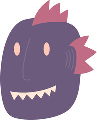 Monster flat icon. Face Halloween icon. Face Halloween simple cartoon style. Halloween avatar decorative elements.