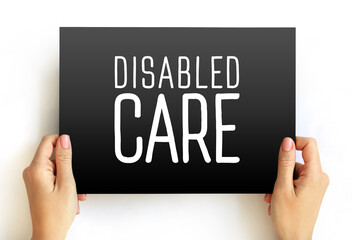 Disabled care text quote on card, concept background