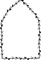 Lancet Arch rectangular frame architectural Flower window Flower door flower frame floral leaf leaves decoration natural Botanical Branches wedding card anniversary celebration beautiful arabesque