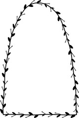 Parabolic Arch rectangular frame architectural Flower window Flower door flower frame floral leaf leaves decoration natural Botanical Branches wedding card anniversary celebration beautiful arabesque 