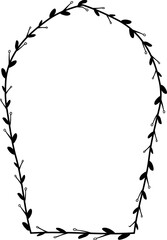 Pointed Horseshoe Arch rectangular frame architectural Flower window Flower door flower frame floral leaf leaves decoration natural Botanical Branches wedding card anniversary celebration beautiful