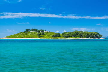 Beautiful islands on Adriatic sea in Croatia, near town of Pakostane