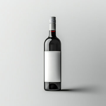 mockup bottle with label no image on it white color