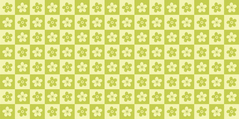 cute little flower spring green yellow box wallpaper background vector