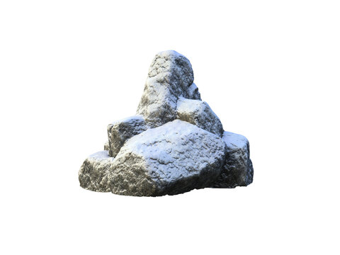 3d render mineral stone snow rock